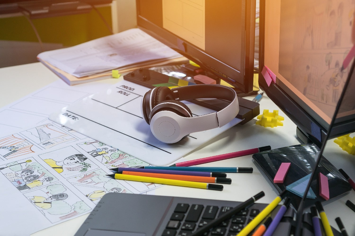 filming with motion graphics