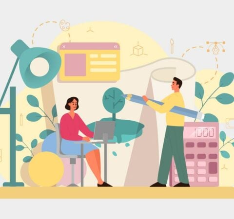 create catchy flat illustration